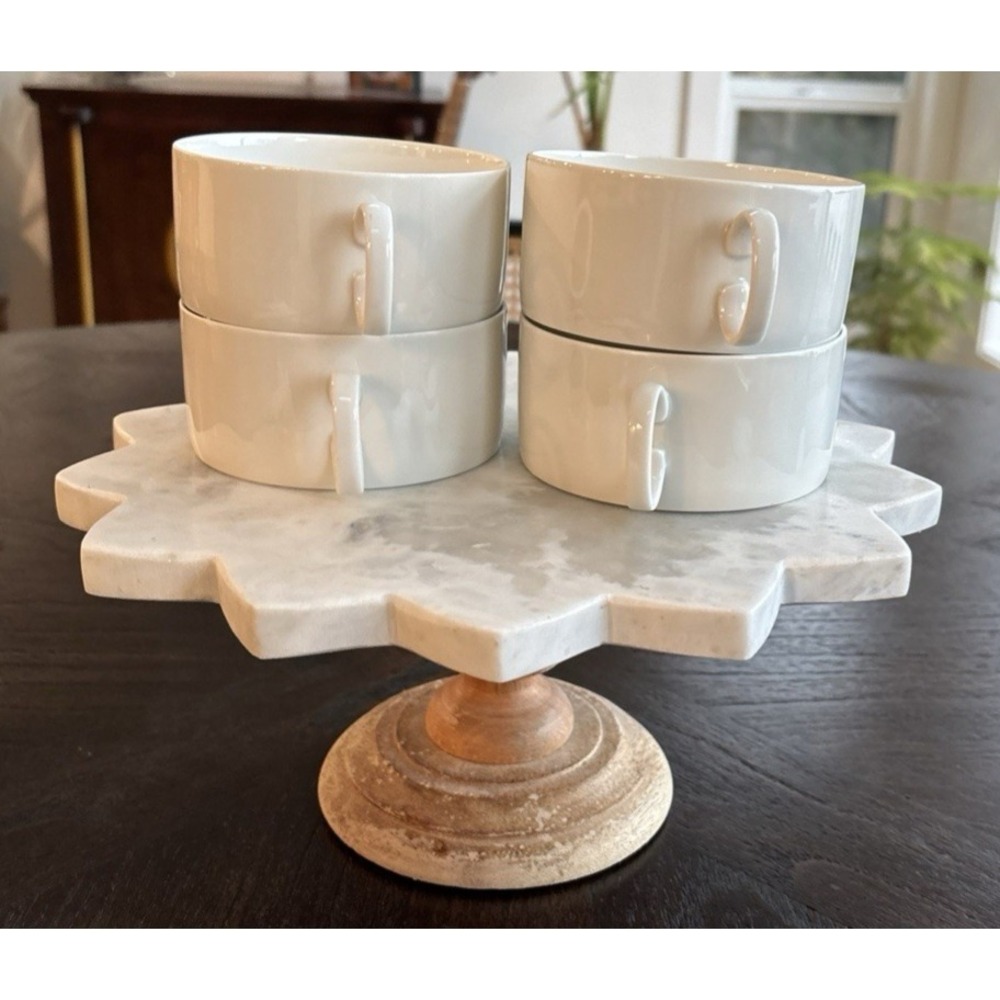 4 Thomas Germany White Porcelain Soup Bowls MCM 4.5" Wide And 2" Tall Like New